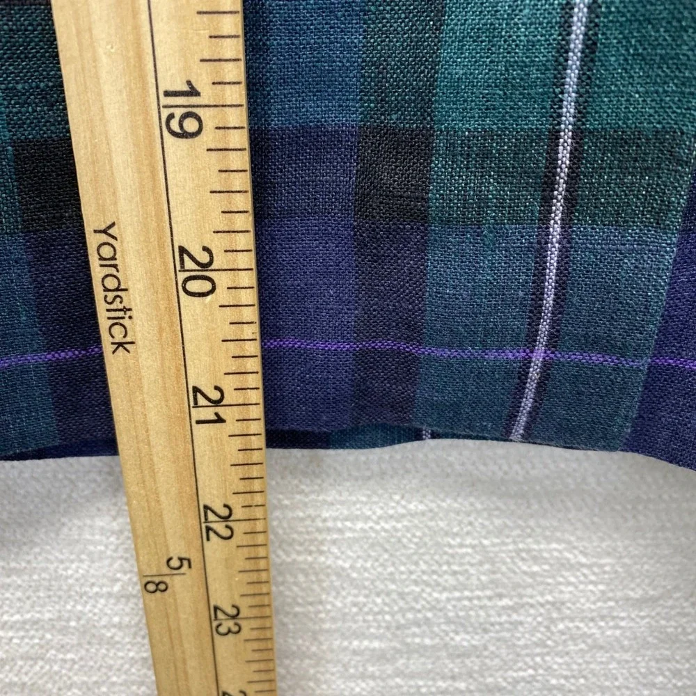 VTG‎ Chelsea Cambell Charter Club Plaid 100% Linen Wrap Skirt Women 12